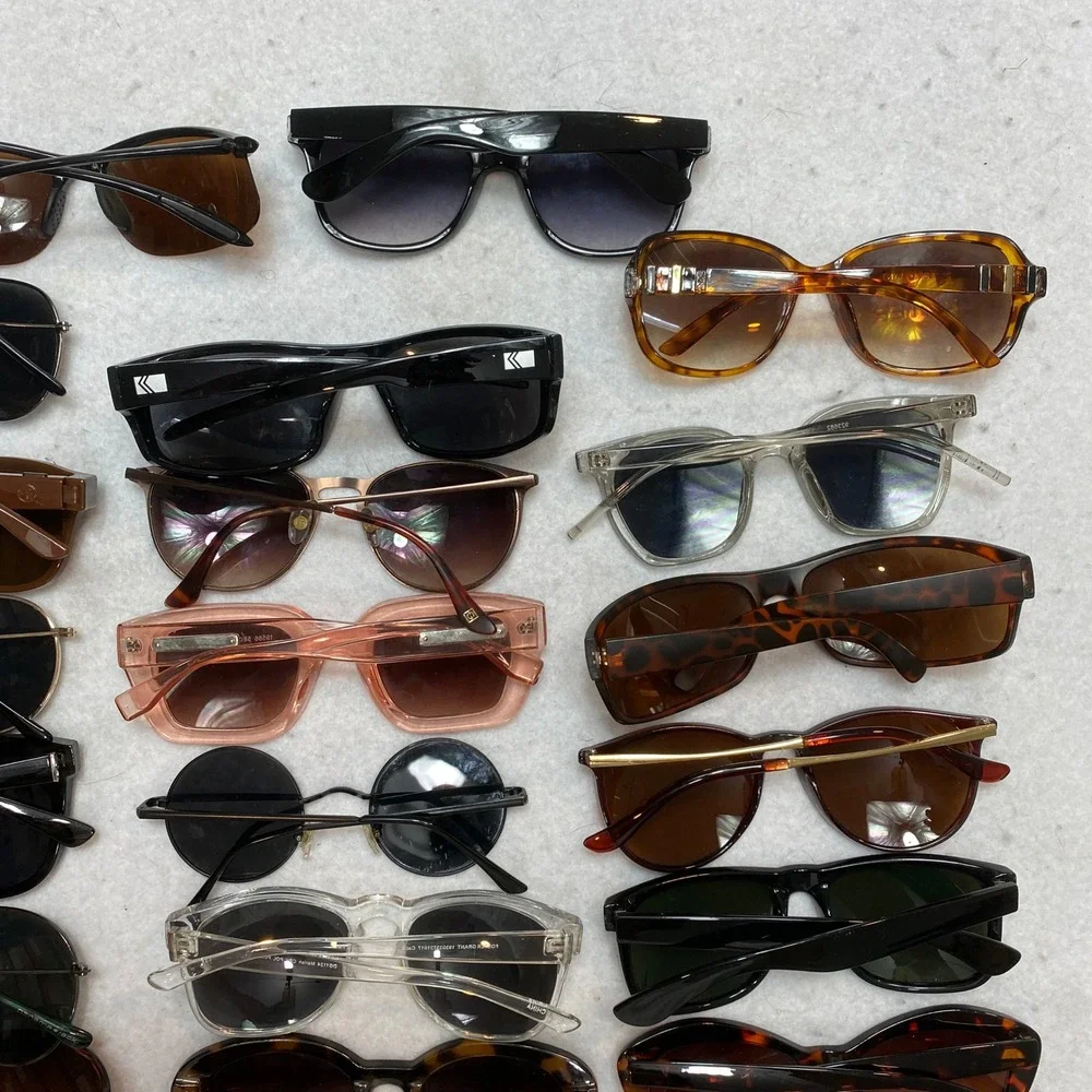 Lot Of 20 Sunglasses Mixed Unisex OS Multi Color Aviator Retro Y2K Pairs Bundle